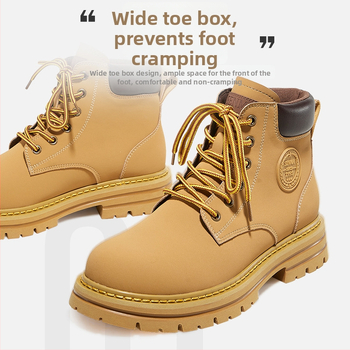 Vīriešu augstās Martin zābaki ziemai, fleece iekšējais oderējums, augšējā daļa no dažādiem materiāliem, gumijas zole, zems augšējais augums, šņores priekšā