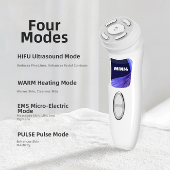 Negyedik generációs HIFU ultrahangos szépségápoló készülék, hordozható, EMS mikroáramokkal, termikus energával, beépített 1200–2000 mAh akkumulátor