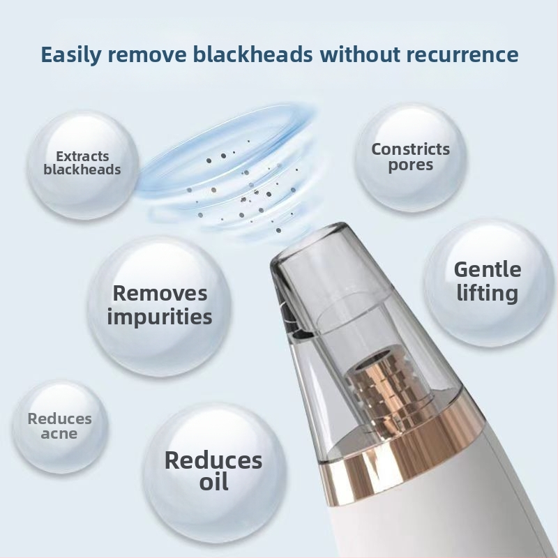 X3 ultraskaņas ādas skrāpis ar elektrisko sūkšanu, 3 uzgalji, 3 ātrumi, poru attīrīšana un aknes samazināšana