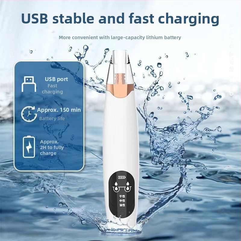 X3 ultraskaņas ādas skrāpis ar elektrisko sūkšanu, 3 uzgalji, 3 ātrumi, poru attīrīšana un aknes samazināšana