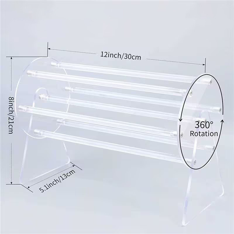 360°-os forgó akril hajgumi kijelző állvány, dupla réteg, nordic stílus, kézzel készített