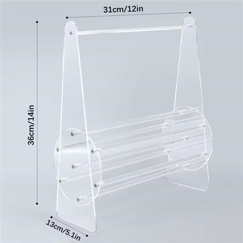 360°-os forgó akril hajgumi kijelző állvány, dupla réteg, nordic stílus, kézzel készített