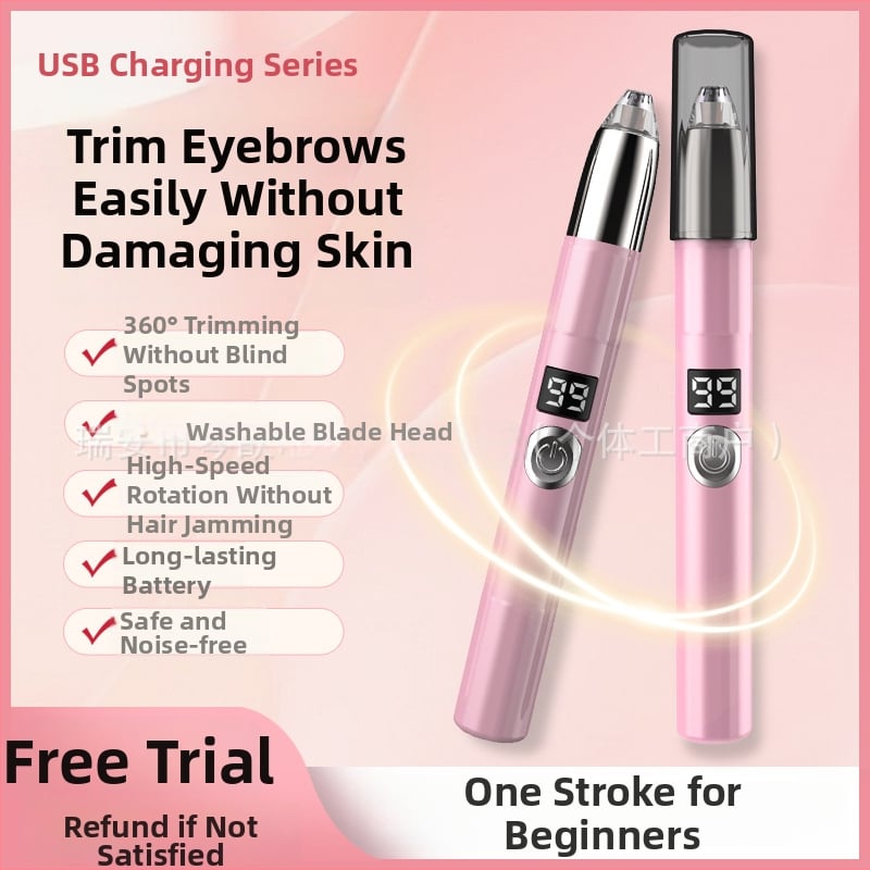 Trimmer electric pentru sprâncene pentru modelare sprânene – Alimentare USB, Carcasă ABS, Lavabil, Universal pentru uz casnic