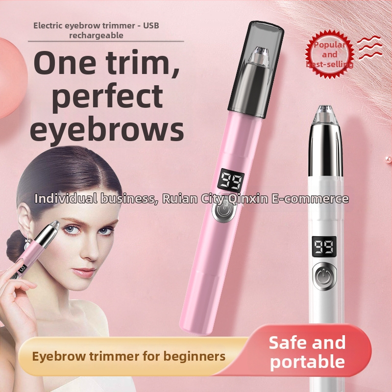 Trimmer electric pentru sprâncene pentru modelare sprânene – Alimentare USB, Carcasă ABS, Lavabil, Universal pentru uz casnic