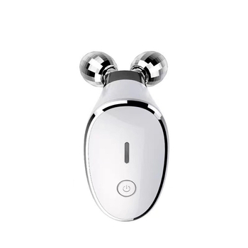 Arcmasszírozó – hordozható elektromos arcmasszírozó EMS magas frekvenciájú rollerrel, dupla golyóval, beépített akkumulátor 500–800 mAh, IPX7