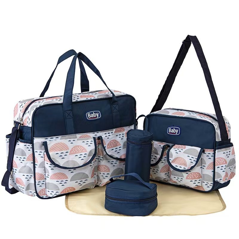 Torba za mamu s velikim kapacitetom, crossbody, geometrijskim uzorkom, od poliestera, vodootporna, ultra lagana