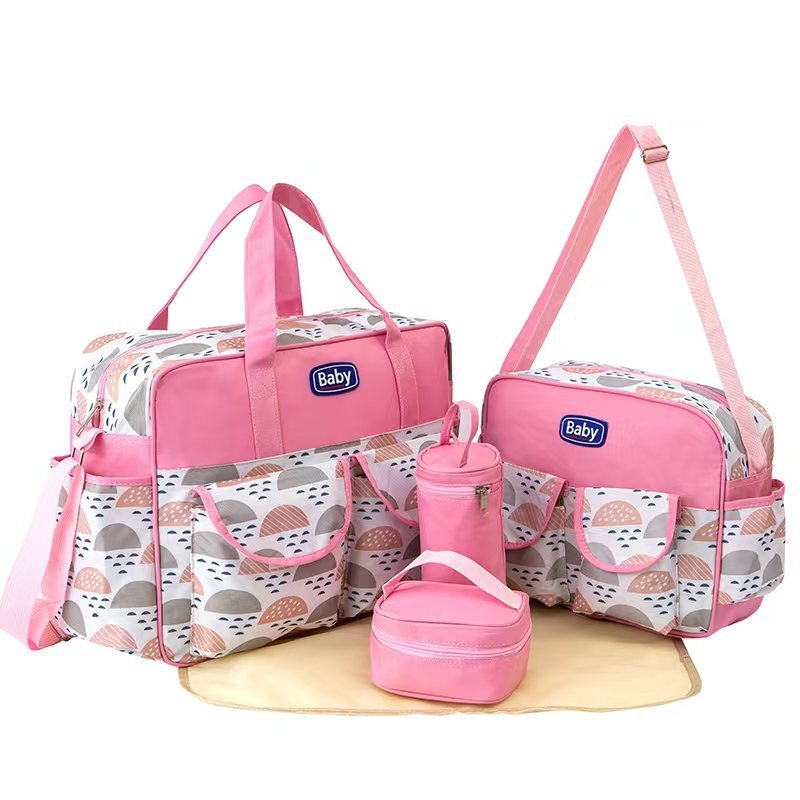 Torba za mamu s velikim kapacitetom, crossbody, geometrijskim uzorkom, od poliestera, vodootporna, ultra lagana