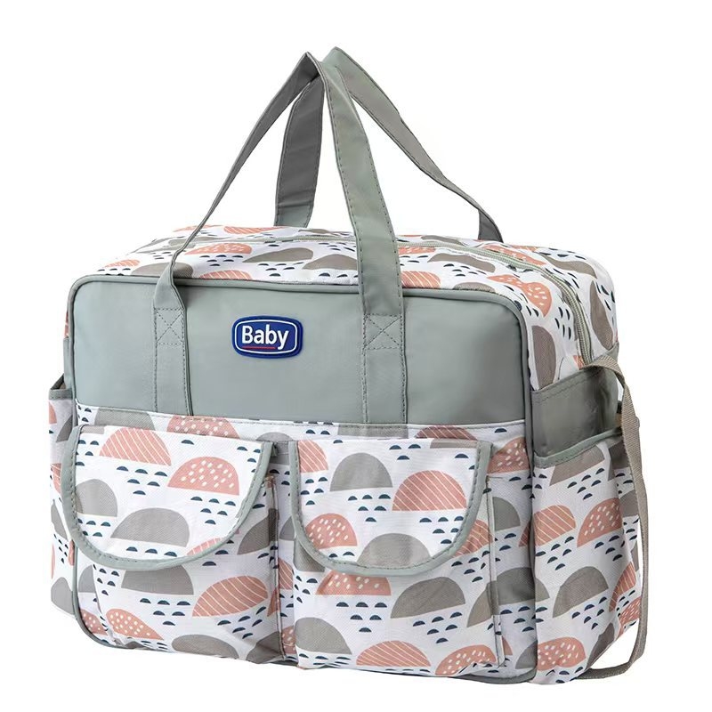 Torba za mamu s velikim kapacitetom, crossbody, geometrijskim uzorkom, od poliestera, vodootporna, ultra lagana