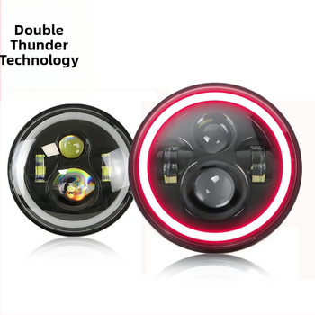 LED priekinis žibintas Wrangler su Angel Eye ir apertūros objektyvu, aliuminio korpusas, IP66, 12-48V, pritaikomas