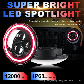 LED priekinis žibintas Wrangler su Angel Eye ir apertūros objektyvu, aliuminio korpusas, IP66, 12-48V, pritaikomas