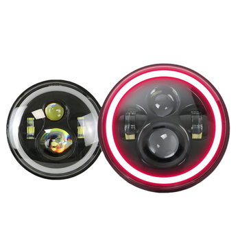 LED priekinis žibintas Wrangler su Angel Eye ir apertūros objektyvu, aliuminio korpusas, IP66, 12-48V, pritaikomas