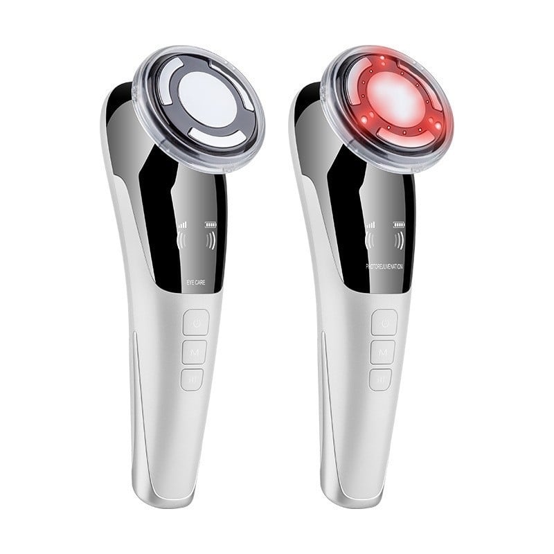 Ručni EMS masažni uređaj za lice s toplinskom kompresijom i obojenim svjetlom, prenosiv s ugrađenom baterijom 500–800 mAh