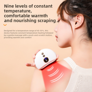 Ηλεκτρική συσκευή μασάζ με θερμανόμενη πέτρινη πλάκα για αυχένα, ώμους, πρόσωπο και ολόκληρο σώμα – Μοντέλο FJ-669, ρύθμιση θερμοκρασίας 40–45°C, 3 ταχύτητες, Υλικό: Πέτρα ABS, Μπαταρία 800 mAh