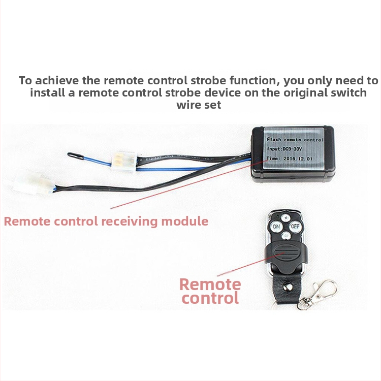 Motociklo LED jungiklio laidynė – 12V, 160W LED, IP67, 30 000 h, OEM lempos gaubtas, universalus modifikacijų laidinys su dviejų padėčių jungikliu