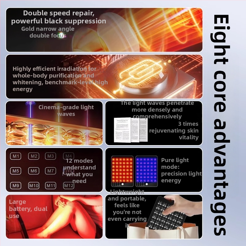 Uređaj za pomlađivanje kože s crveno-plavim svjetlom za kućnu upotrebu — prijenosno kozmetičko sredstvo Shunmei, baterija 1200–2000 mAh, IPX0