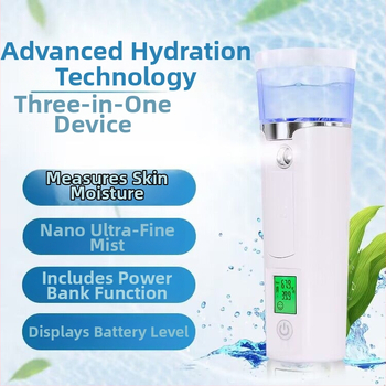 Φορητή συσκευή νάνο κρύου ψεκασμού για ενυδάτωση προσώπου με οθόνη, 1 ταχύτητα, κρύος ψεκασμός, περίβλημα ηλεκτροπλατινισμού, ενσωματωμένη μπαταρία 800–1000 mAh, αυτονομία 1–3 ώρες, χρόνος ομίχλης 61–120 δευτερόλεπτα