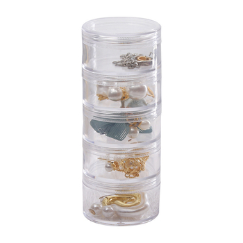 Prijenosna kutija za nakit s antioksidacijskom zaštitom, 5 slojeva, plastična, pretinci za naušnice i lančiće