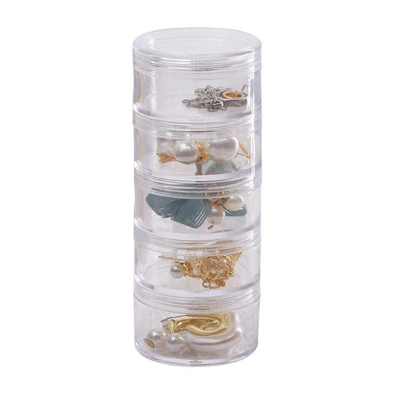 Prijenosna kutija za nakit s antioksidacijskom zaštitom, 5 slojeva, plastična, pretinci za naušnice i lančiće