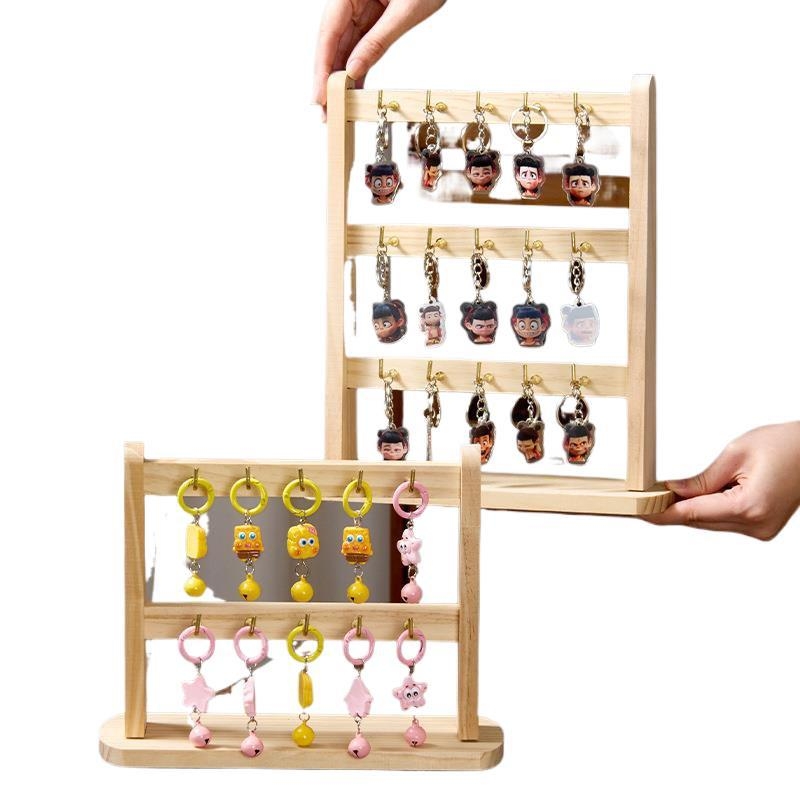 Drveni stalak za izlaganje narukvica – višenamjenski držač za nakit za narukvice, satove, gumice za kosu i trake za glavu, potrebna montaža