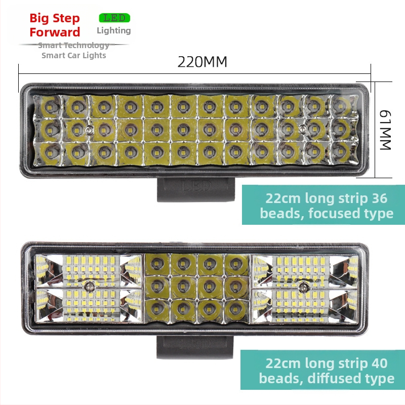 LED juosta automobiliams ir motociklams, liejimo aliumininis korpusas, įtampa 12–80V, srovė 2–4A, atsparus vandeniui, atspindinti puodelio dangtelis