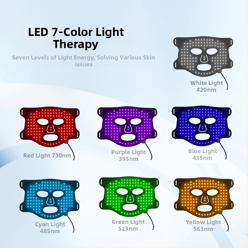 LED silikona sejas maska ar spektrālo infrasarkano gaismu, mājas lietošanai — ādas atjaunošana un sarkanās gaismas terapija, 3 līmeņi + 4. režīms