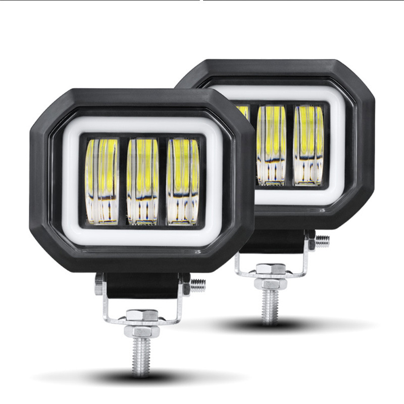LED prožektorius su angelo akimis automobiliams, SUV, motociklams, furgonams ir sunkvežimiams – 30W, 12-60V, IP68, 6000lm, 40000h