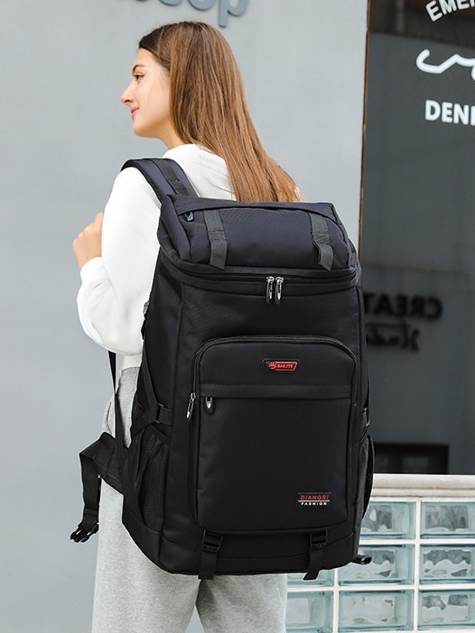 Rucsac 56-75L Oxford, rucsac de drumeție cu bretele curbate, impermeabil, potrivit pentru laptop de 13 inch