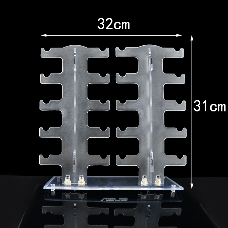 Prozirni akrilni stalak za naočale, s jednim redom, pet slojeva, slojeviti dizajn, postupak spajanja