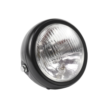 Motociklo priekinis žibintas retro apskritas metalo chromuotas JH125 35W 12V halogeninis