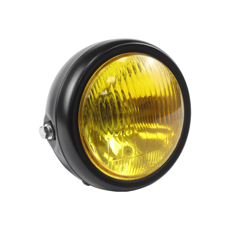 Motociklo priekinis žibintas retro apskritas metalo chromuotas JH125 35W 12V halogeninis