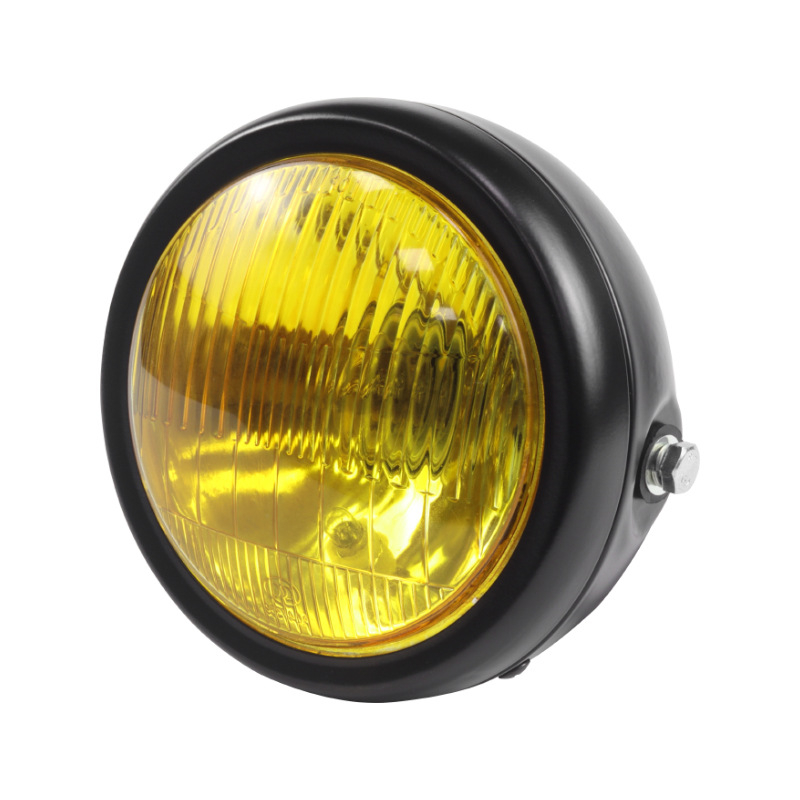 Motociklo priekinis žibintas retro apskritas metalo chromuotas JH125 35W 12V halogeninis