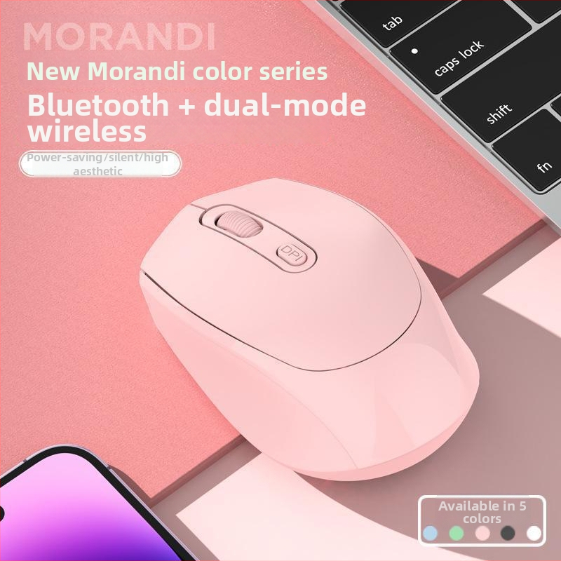 Bezdrôtová optická myš Bluetooth pre notebook, dobíjateľná, duálny režim 2.4G/Bluetooth, tichá, 1600 DPI, 4 tlačidlá