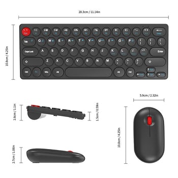 Bežični set tipkovnice i miša K380, 64 tipke s Fn, Bluetooth i 2.4G, DPI 1200, Plug-and-Play