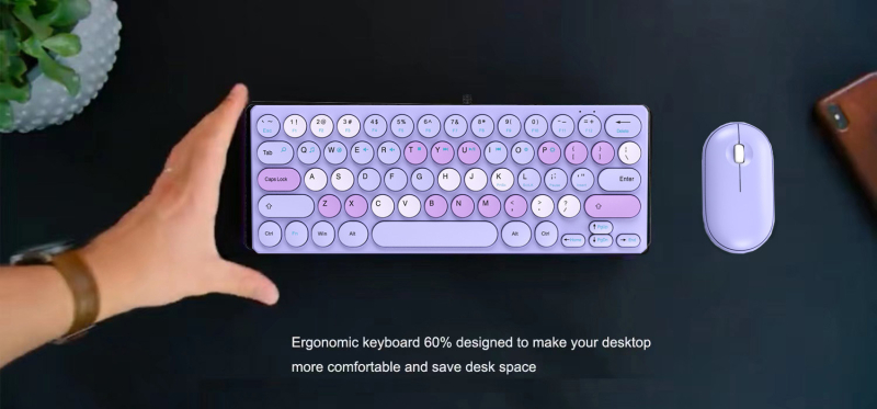Bežični set tipkovnice i miša K380, 64 tipke s Fn, Bluetooth i 2.4G, DPI 1200, Plug-and-Play