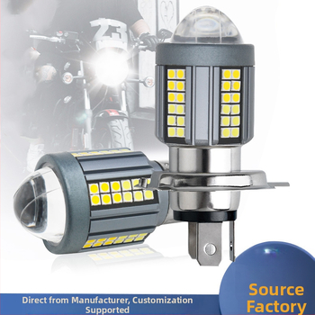 LED motocykolové predné svetlo s šošovkou H4/Ba20d – hliník, 25W, 12–80V, 5000 lm, IP67