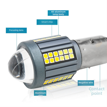 LED motocykolové predné svetlo s šošovkou H4/Ba20d – hliník, 25W, 12–80V, 5000 lm, IP67