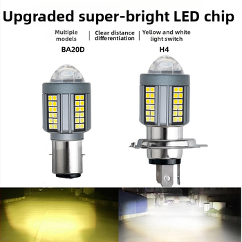 LED motocykolové predné svetlo s šošovkou H4/Ba20d – hliník, 25W, 12–80V, 5000 lm, IP67