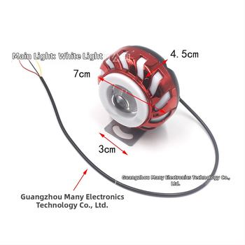 Motocyklové LED svetlo, 12V, 8W, elektroplátovaný plášť, anjelské oko a démonické oko