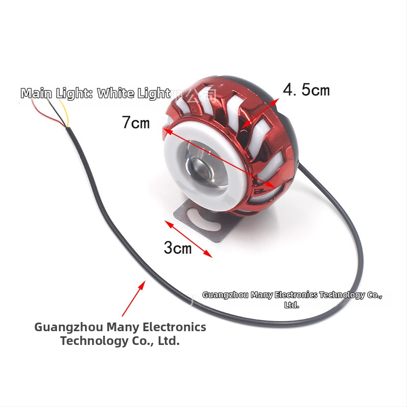 Motocyklové LED svetlo, 12V, 8W, elektroplátovaný plášť, anjelské oko a démonické oko