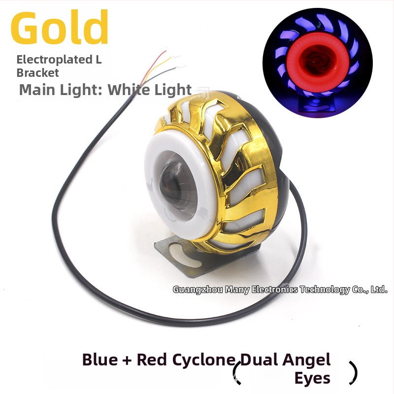 Motocyklové LED svetlo, 12V, 8W, elektroplátovaný plášť, anjelské oko a démonické oko