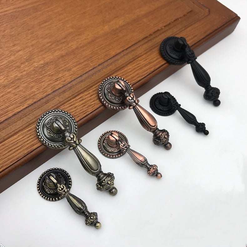 Λαβή για πόρτες και συρτάρια, ευρωπαϊκού αντίκα στυλ, κράμα ψευδαργύρου, μοντέλο 6025, ηλεκτροπλατίωση