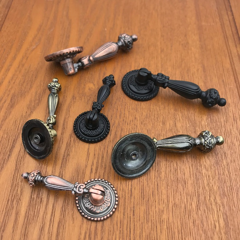 Λαβή για πόρτες και συρτάρια, ευρωπαϊκού αντίκα στυλ, κράμα ψευδαργύρου, μοντέλο 6025, ηλεκτροπλατίωση