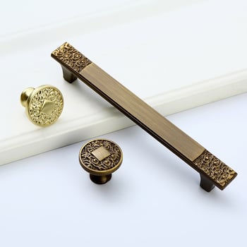 Λαβή για συρτάρι και ντουλάπα, Νέο Κινέζικο στυλ, Κράμα ψευδάργύρου, Ηλεκτροχρωμία, Μοντέλο 6122