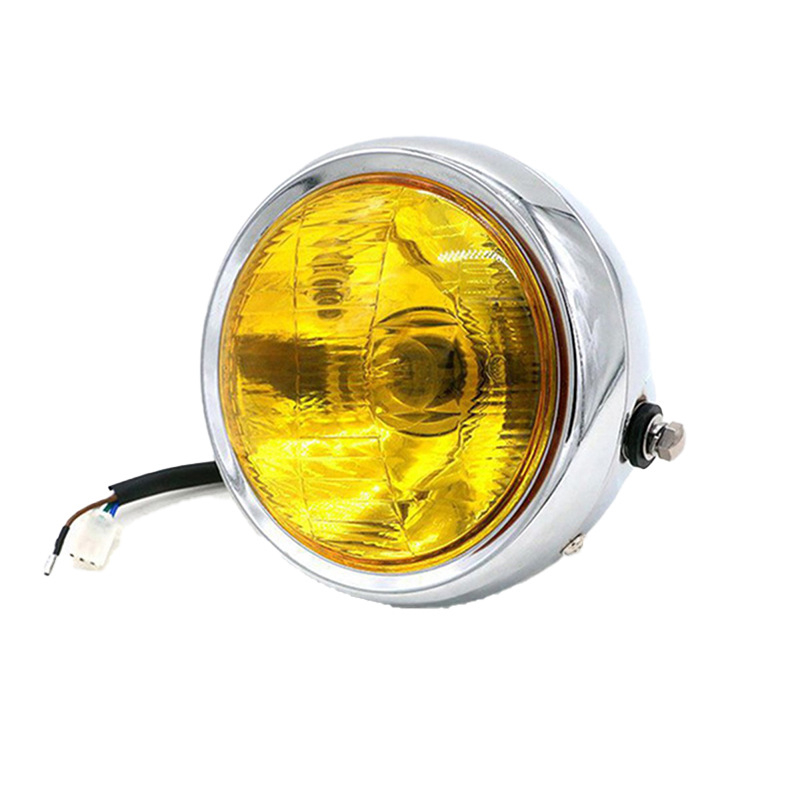 Motociklo apvalus priekinis žibintas, 6 colių, 35W 12V, geležinis korpusas, modelis JH8, nuimamas gaubtas