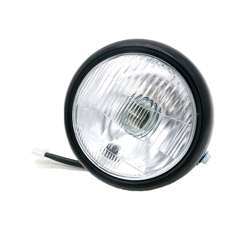 Motociklo apvalus priekinis žibintas, 6 colių, 35W 12V, geležinis korpusas, modelis JH8, nuimamas gaubtas