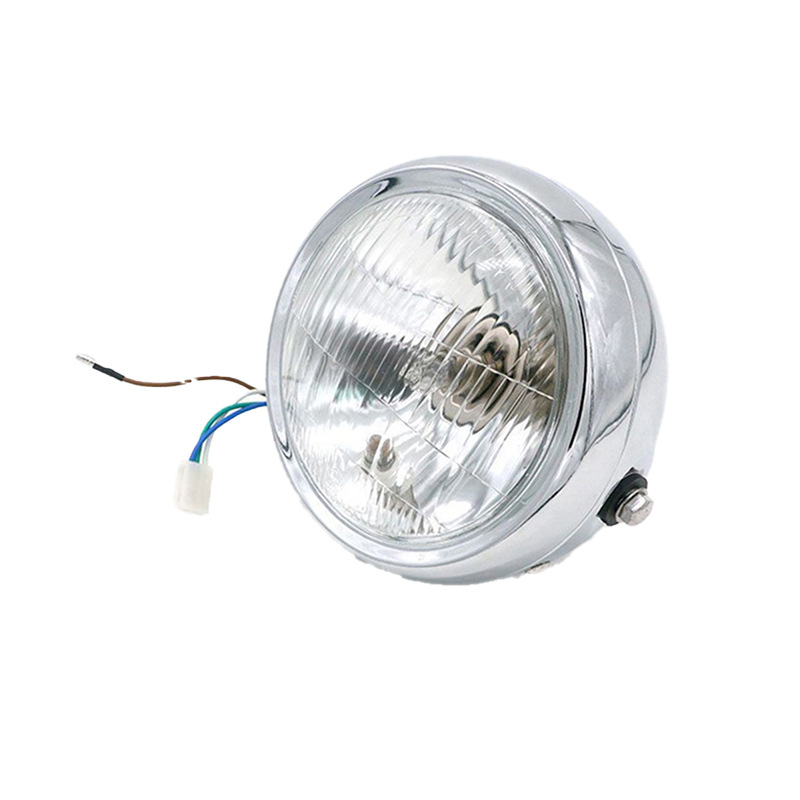 Motociklo apvalus priekinis žibintas, 6 colių, 35W 12V, geležinis korpusas, modelis JH8, nuimamas gaubtas