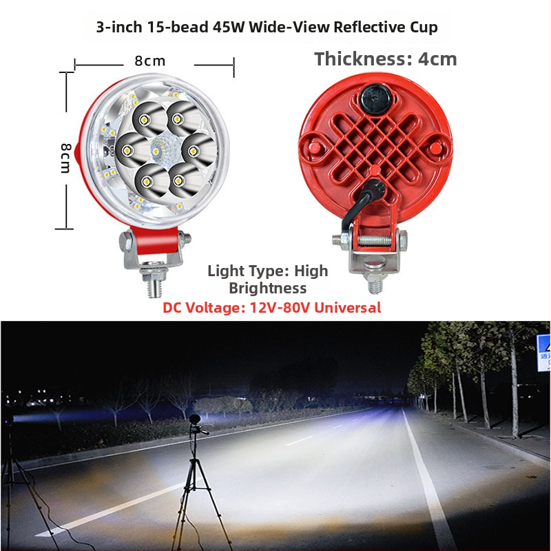 LED prožektorius automobiliams ir elektromobiliams – galia 12–144 W, įtampa 12–80 V, IP68, 3200 lm