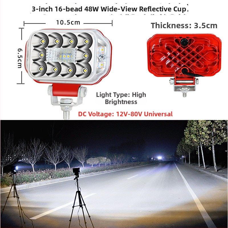 LED prožektorius automobiliams ir elektromobiliams – galia 12–144 W, įtampa 12–80 V, IP68, 3200 lm