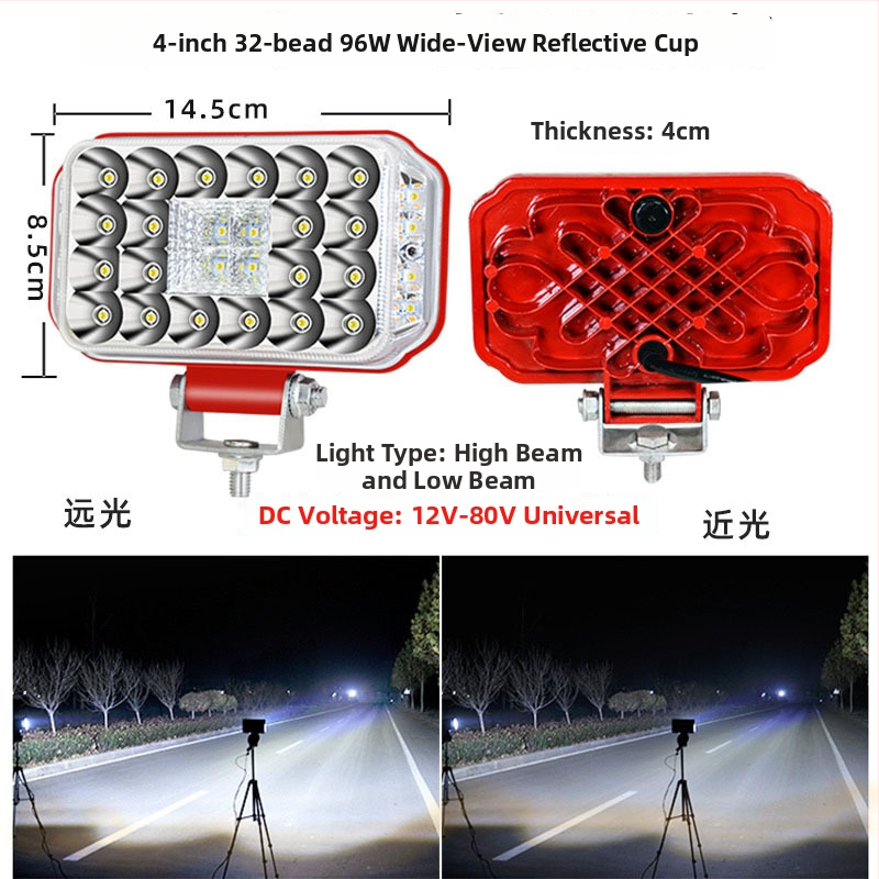 LED prožektorius automobiliams ir elektromobiliams – galia 12–144 W, įtampa 12–80 V, IP68, 3200 lm