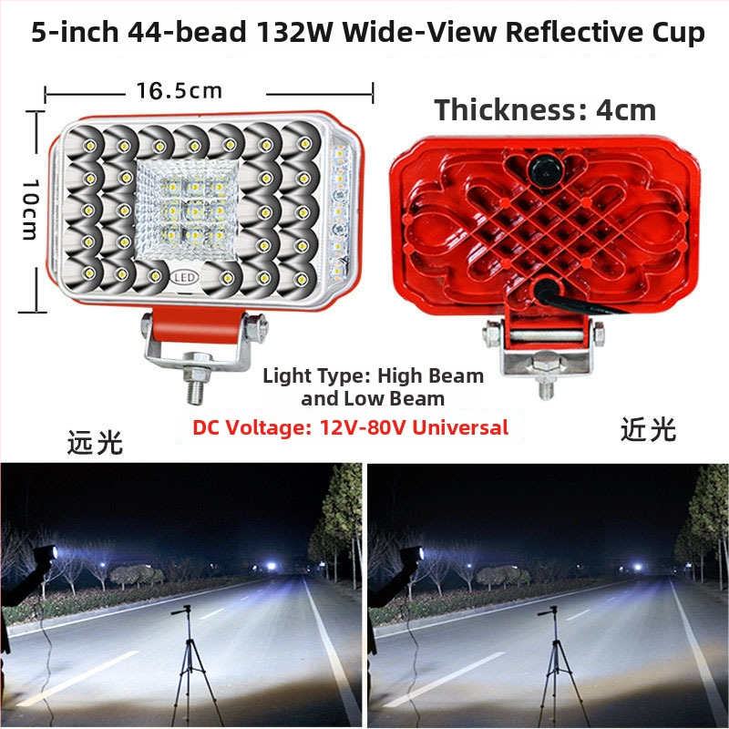 LED prožektorius automobiliams ir elektromobiliams – galia 12–144 W, įtampa 12–80 V, IP68, 3200 lm